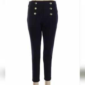 NWT Truth By Republic Sailor Button Skinny Pants, L, Black